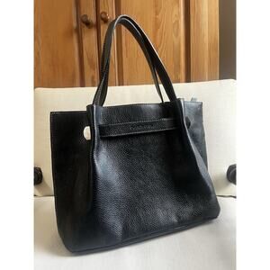 DANIELLA ORTIZ Black Pebbled Leather Lauren Bag